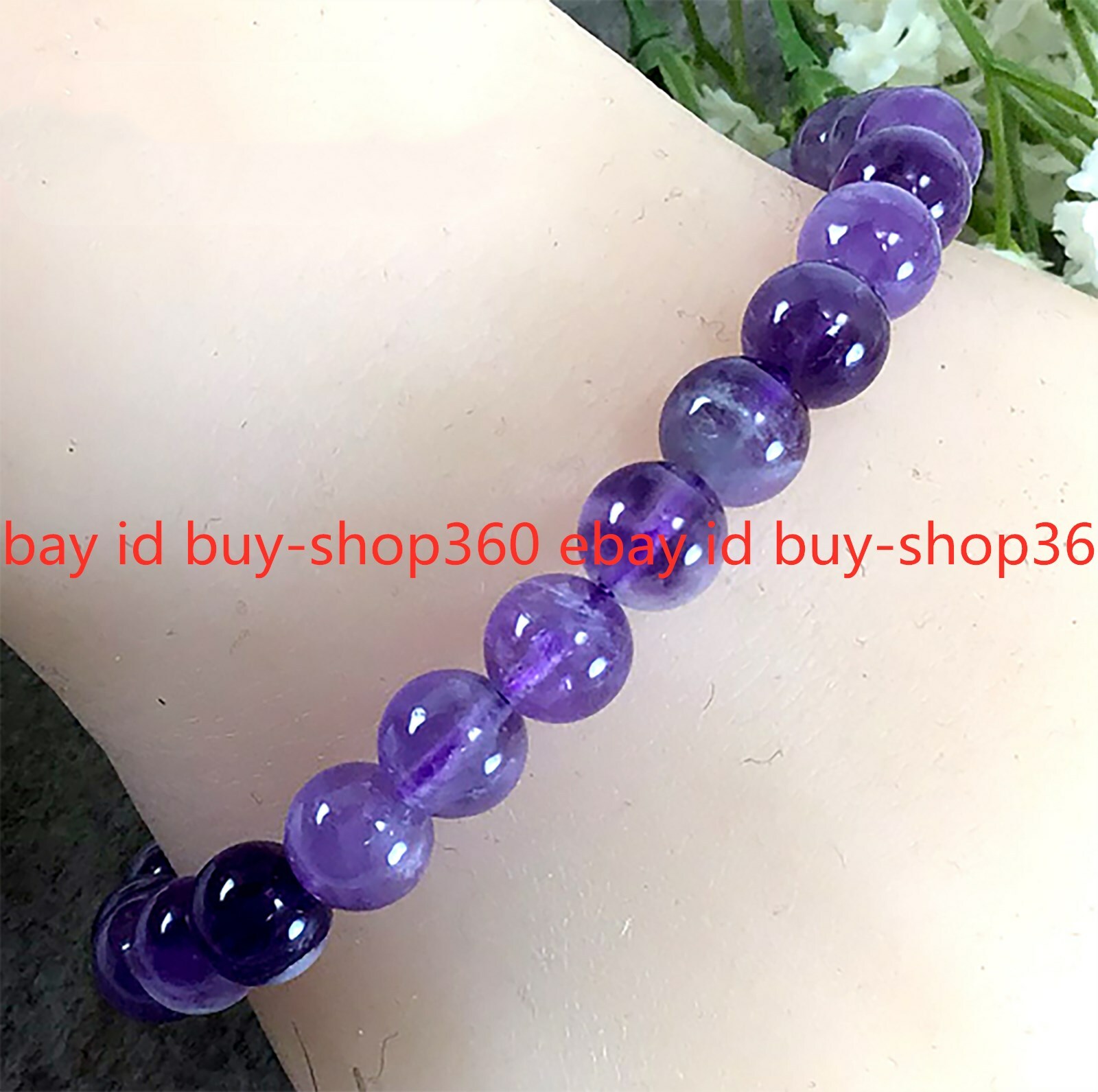 Natural Purple Amethyst Stretchy Bracelet February Birthstone 4mm6mm8mm10mm12mm