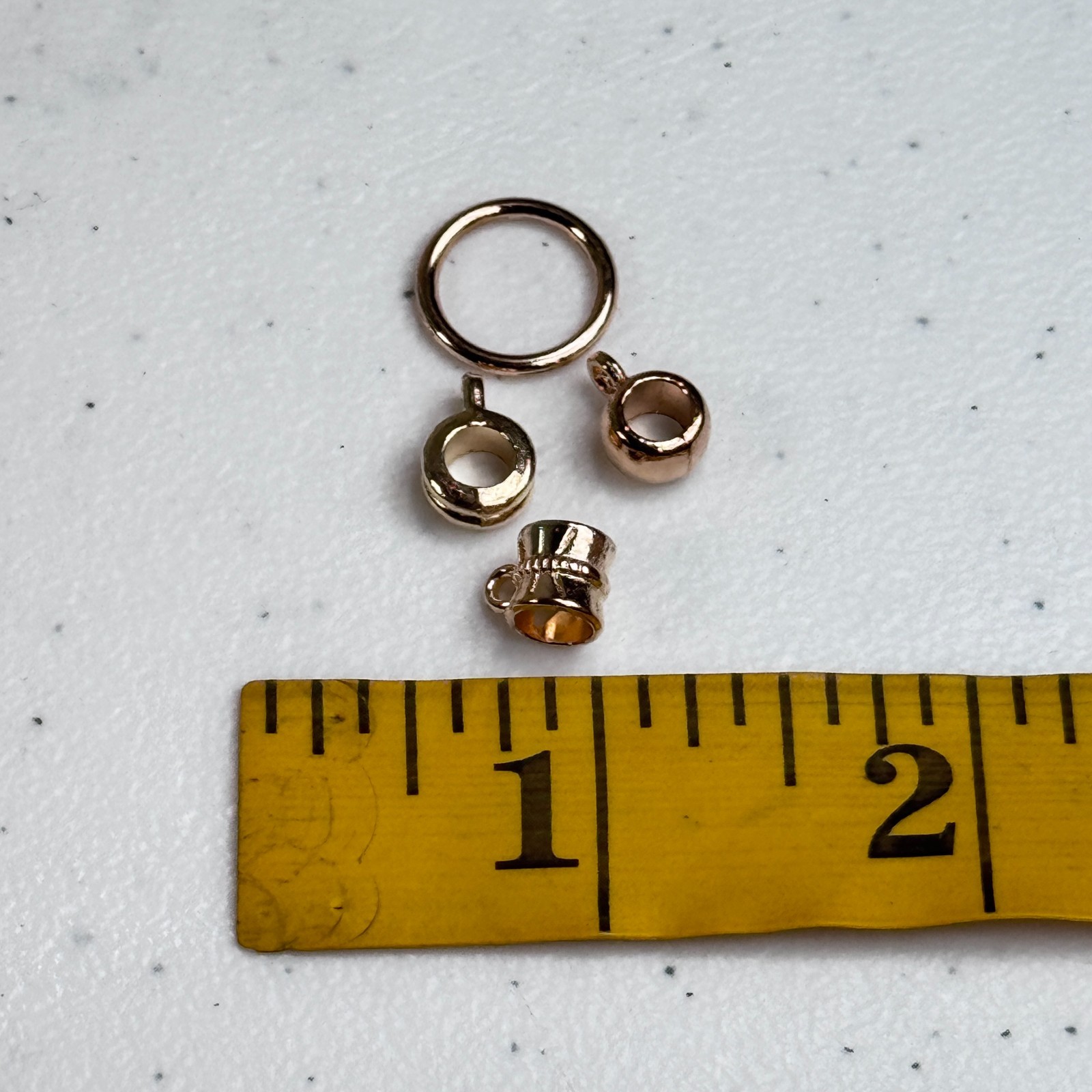 Gold Tone Jewelry Bracelet Charm Set Lot Jump Rings Pendant Bails Circle Round