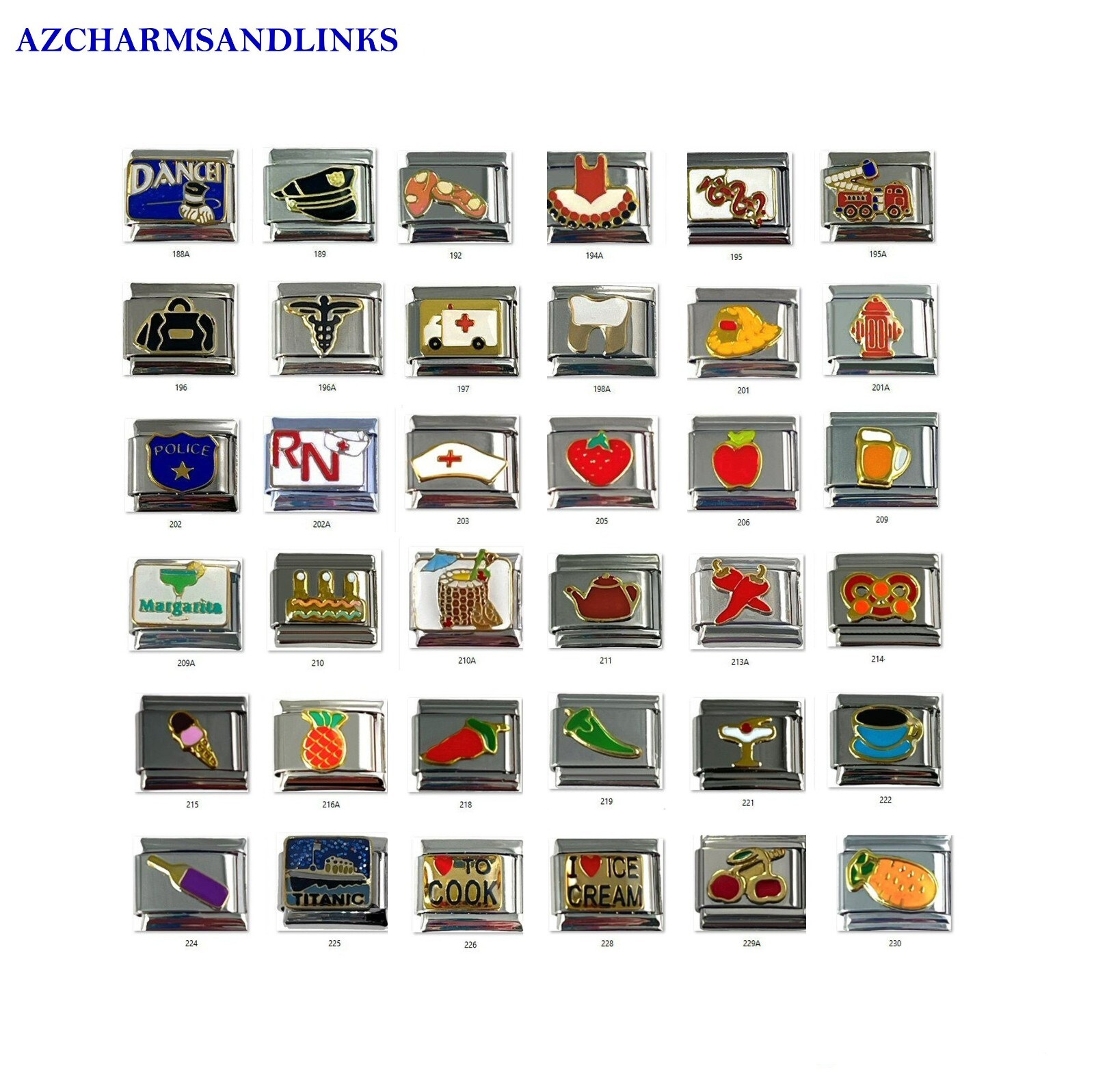Italian Charms Lots to Choose from Italian Charm Links for your Bracelet (Set 5)