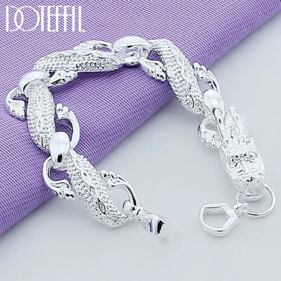 URMYLADY 925 Sterling Silver Dragonfly Chain Bracelet For Women Fashion Jewelry