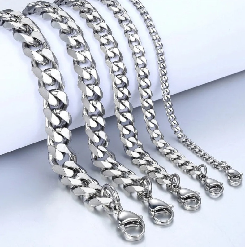 1pc Cuban Link Stainless Steel Bracelet – Classic Chain Jewelry for Men & Women