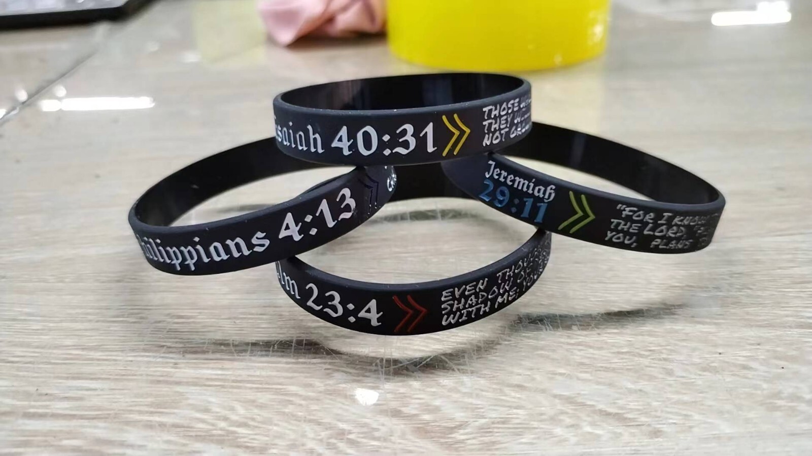 Christian Rubber Wristbands Scripture Religious Prayer Bracelet – 4 for 10