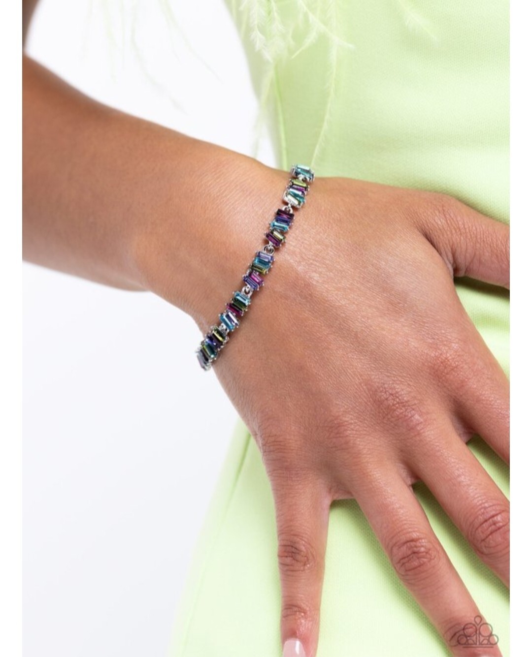 Paparazzi Emerald Ensemble Multi Blues, Pink, Purple, Green Bracelet Nickel Free