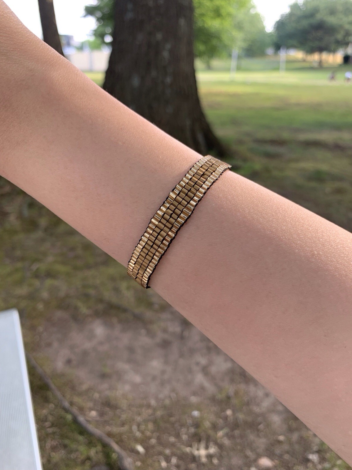 Gold Tone Bracelet | Toggle | Dangle Charm | Adjustable