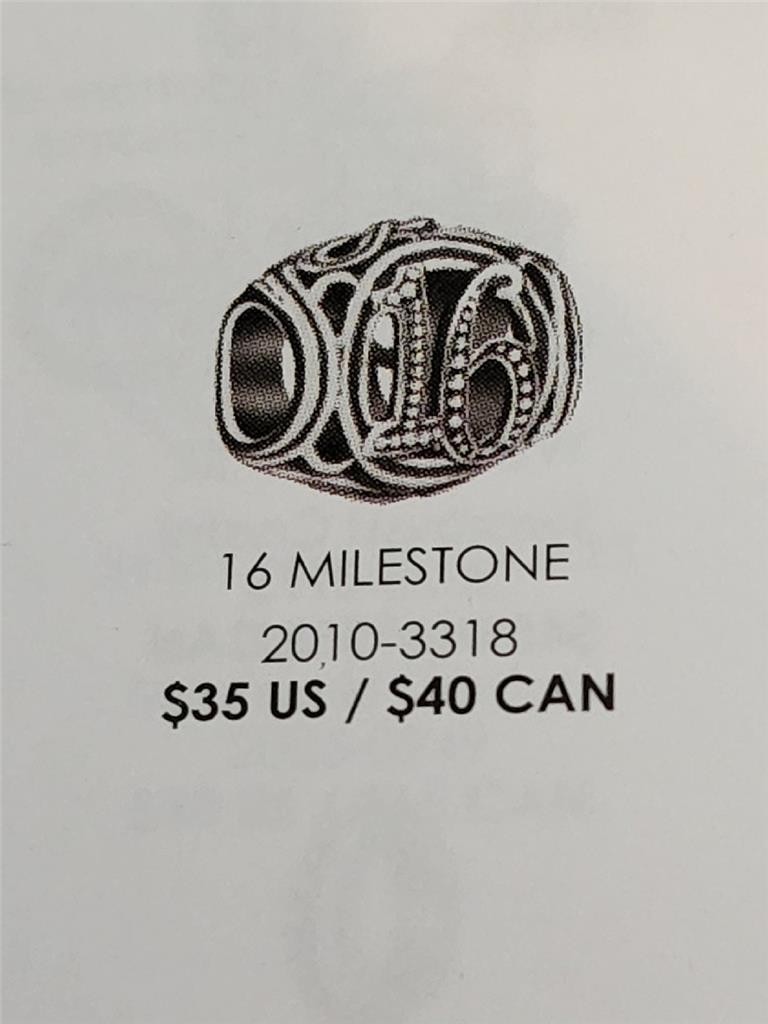Chamilia ~16~ MILESTONE Birthday/Anniversary/Work Sterling Charm 2010-3318 $35