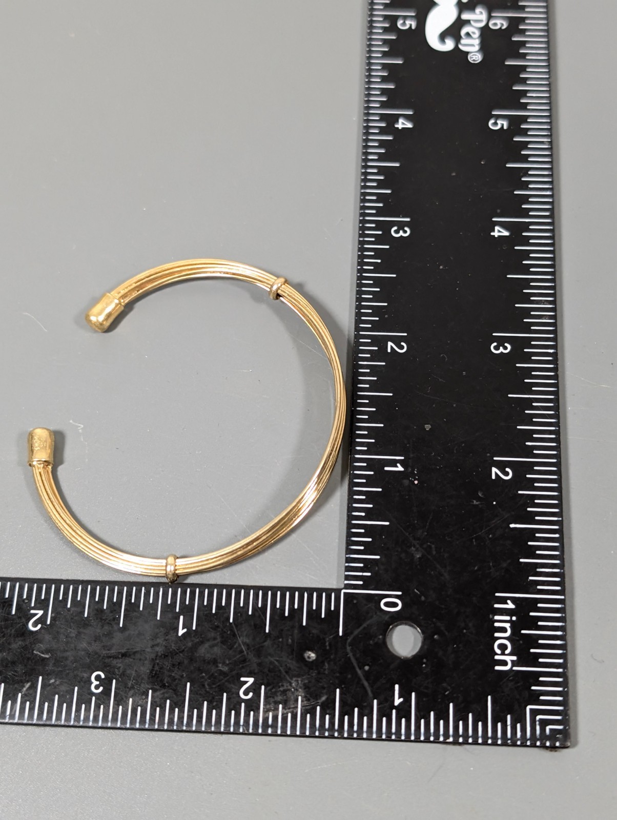 Gold Tone Multi Wire Cuff Bracelet Boho Western Chic 6.5 inch Retro
