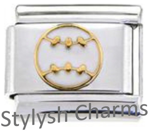 BASEBALL SOFTBALL BALL Enamel Italian 9mm Charm SP016 Fits Traditional Classic