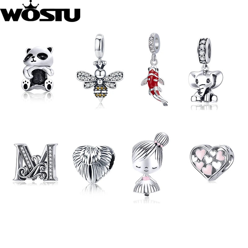 Hot Sale Panda Bees Lucky Goldfish Alloy Charms Beads Fit PAN Original Bracelet