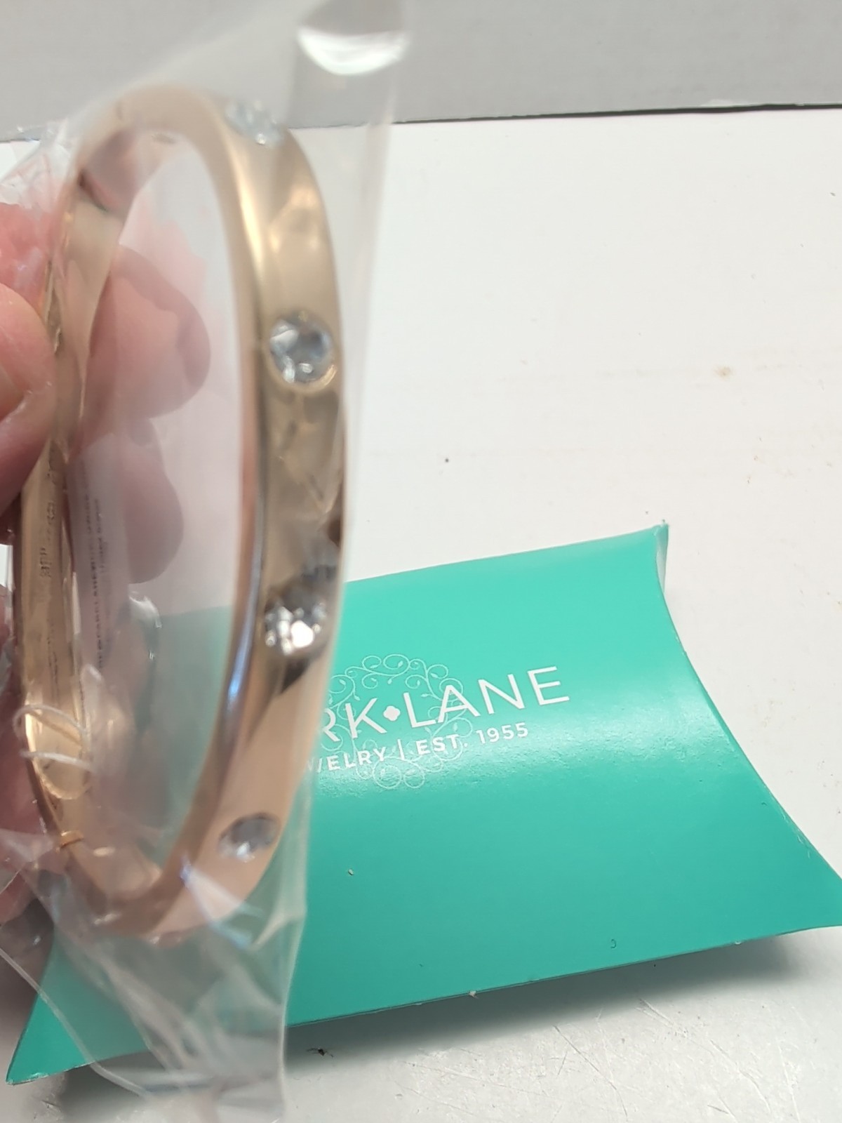 Park Lane “Jewel” Bangle Bracelet W Crystal Accents Gold-Tone Hinged New