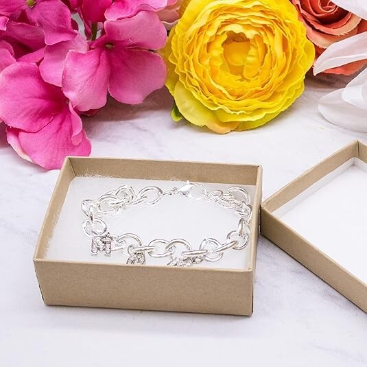 Fablinks Rhinestone “Mom” and “Nana” Sterling Silver Plated Chunky Link Jewelry