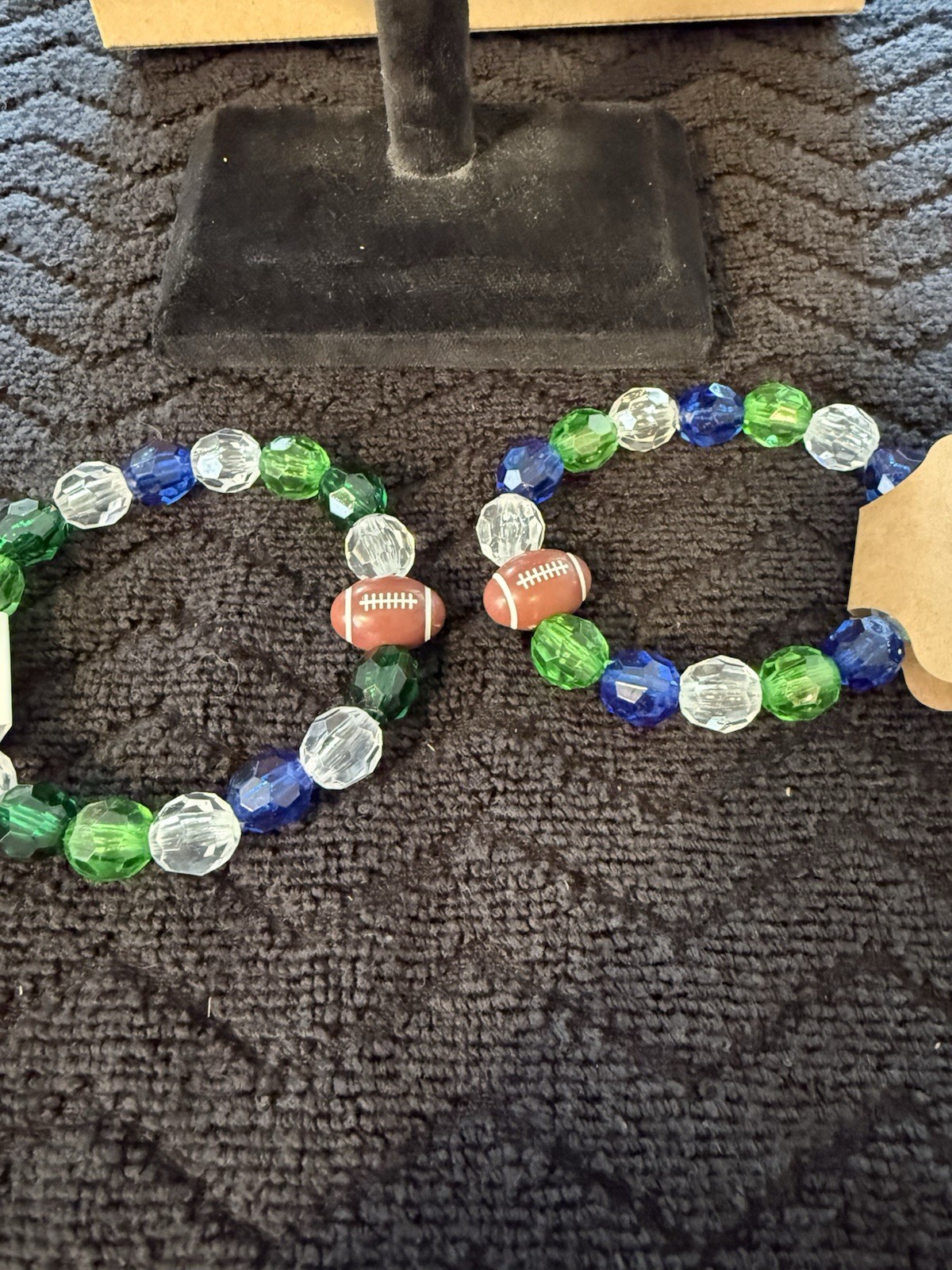 Lot Of 6 – Seahawks Colored Stretch Bracelets 6” To 7.5”