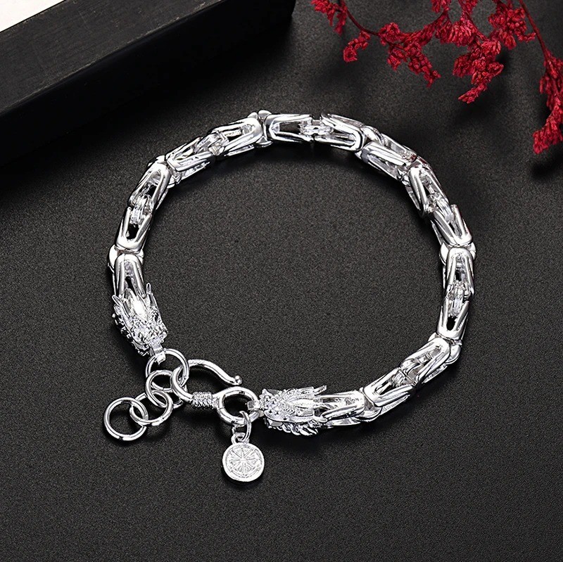 URMYLADY 925 Sterling Silver Dragonfly Chain Bracelet For Women Fashion Jewelry