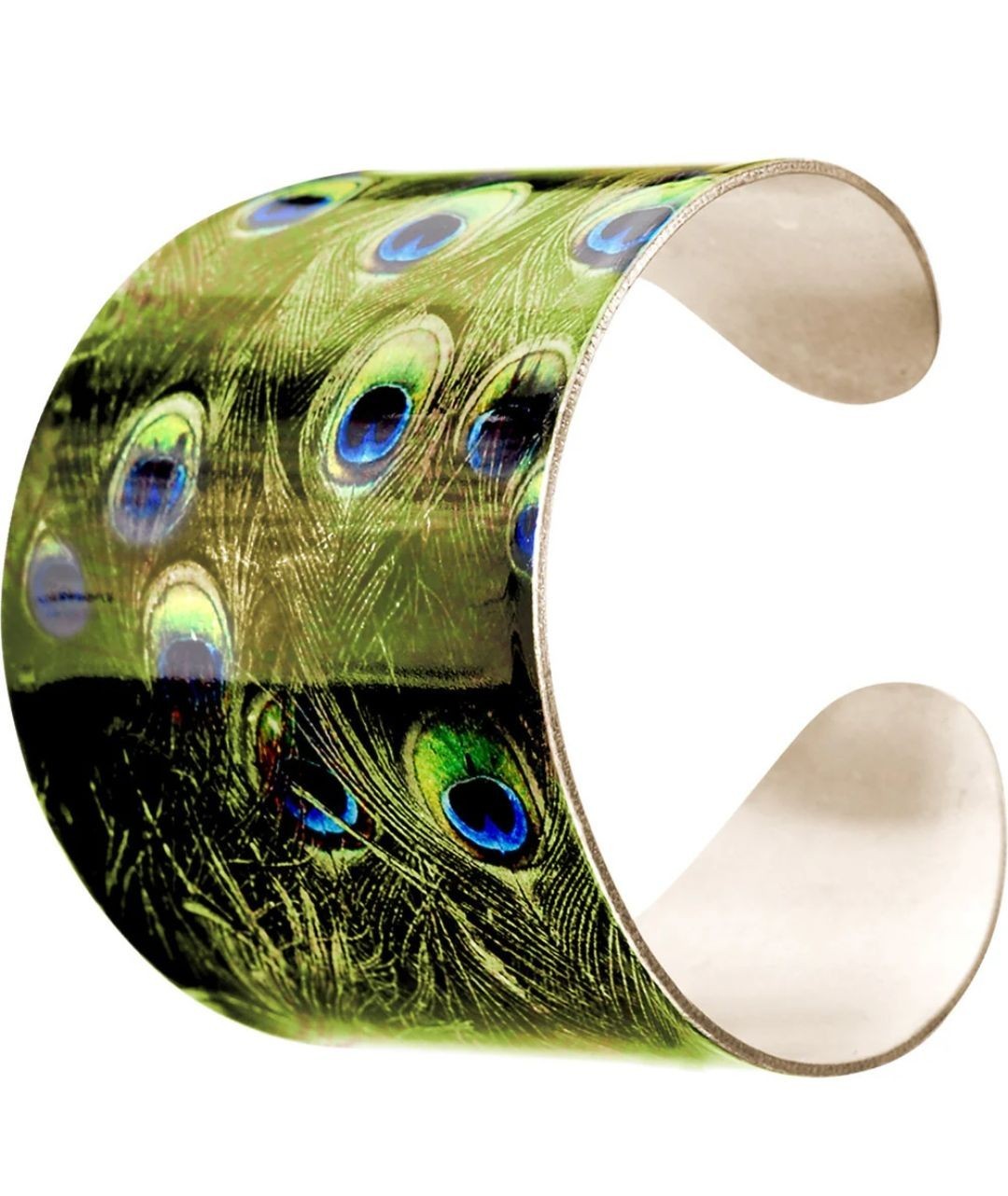Glam Green Peacock Cuff Bracelet