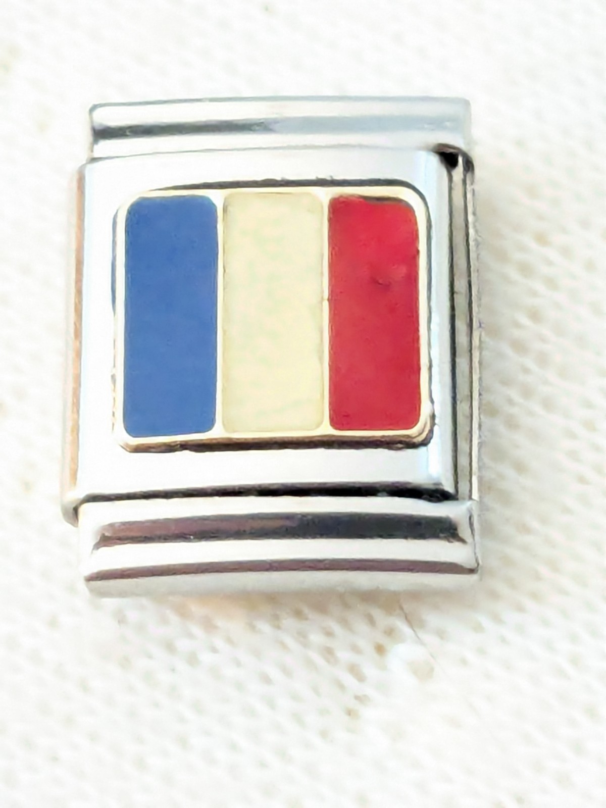 AUTHENTIC ReFlorence France FRENCH FLAG Charm BIG LINK 13mm B78*