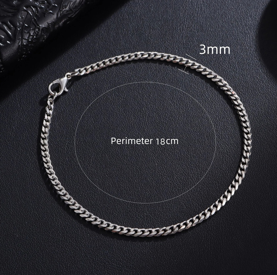 1pc Cuban Link Stainless Steel Bracelet – Classic Chain Jewelry for Men & Women