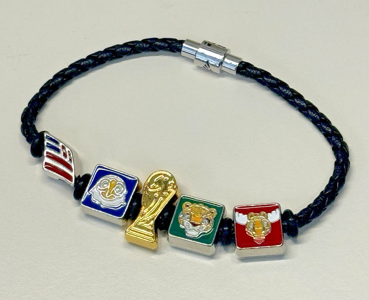 FIFA World Cup 2026 9″ Bank of America Soccer Charm Bracelet Trophy Black Cord