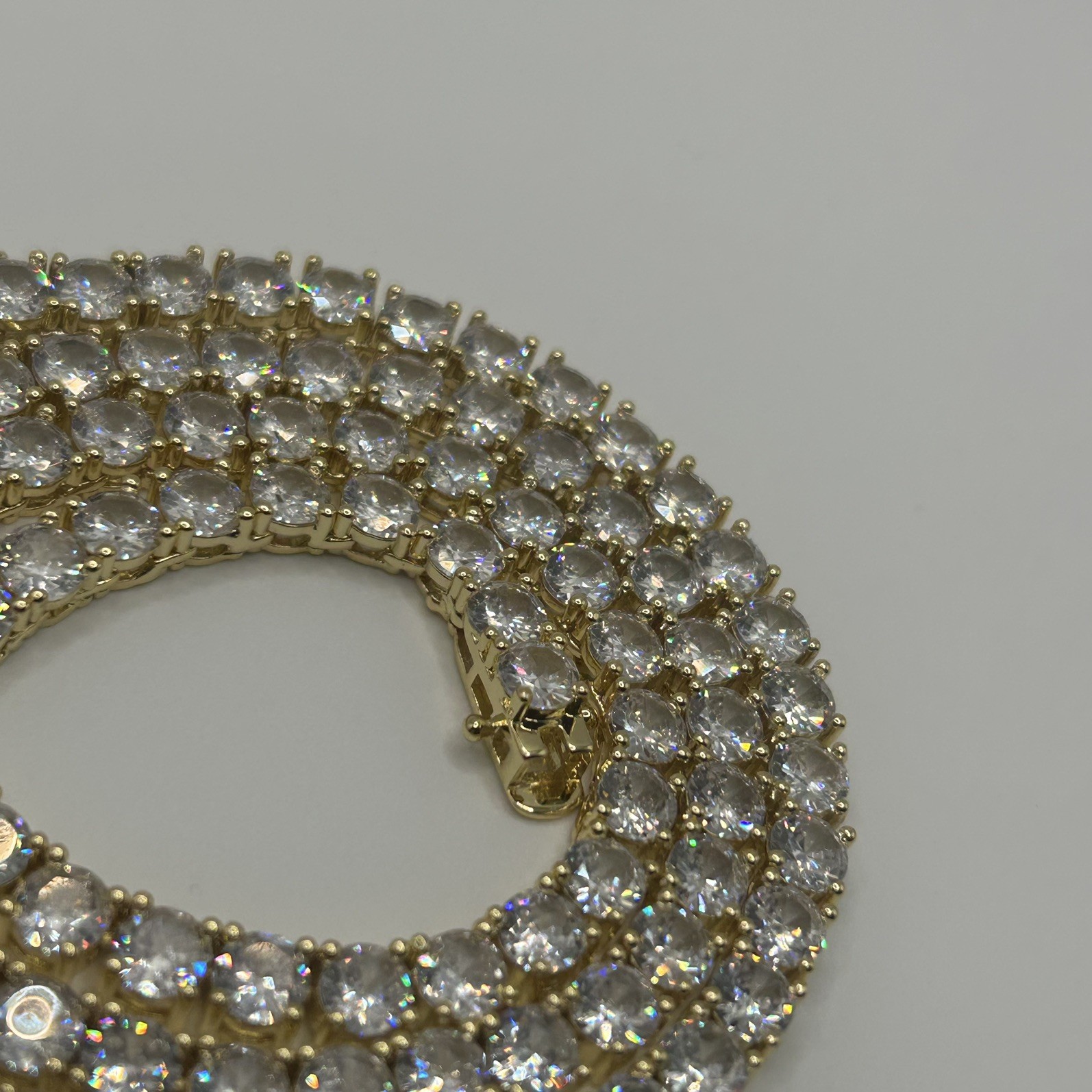 Moissanite Gold Tennis Chain Miami Iced Out Necklace VVS1 5mm 20 Inch Brand New