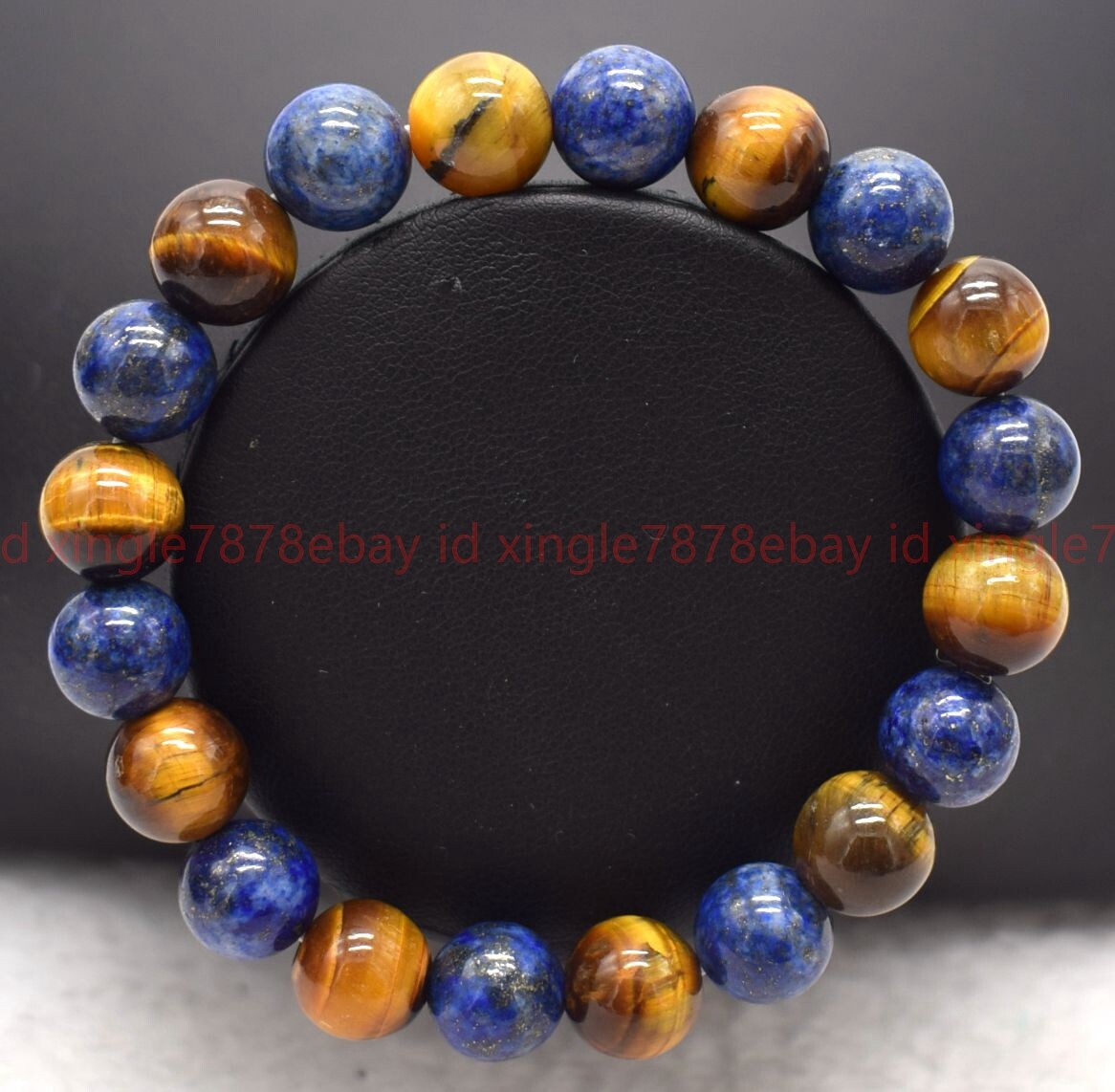 New Natural 8/10/12mm Blue Lapis Lazuli Yellow Tiger’s Eye Gems Bracelet 7.5in