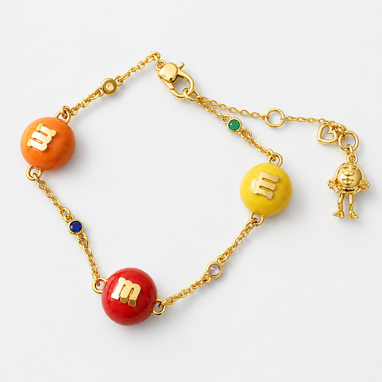 Kate Spade x M&M Candy Charm Bracelet Colorful Enamel Adjustable Limited Edition
