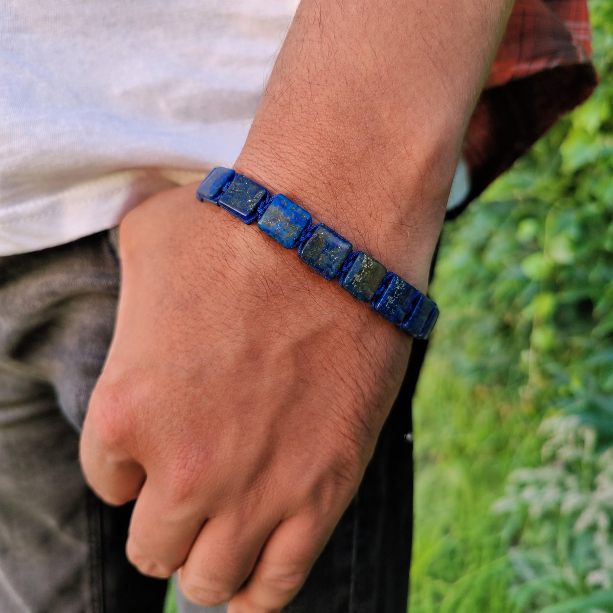 Natural Lapis Lazuli Bracelet Healing Protection Stone Bracelet for Men Women