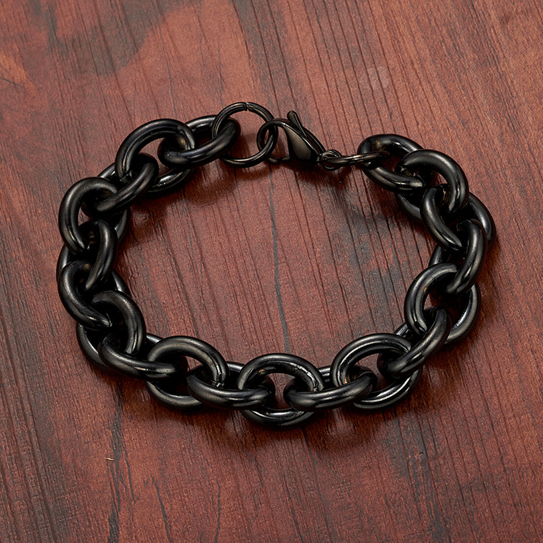 11/13/15mm Mens Round Heavy Rolo Chain Link 316L Stainless Steel Bracelet Bangle