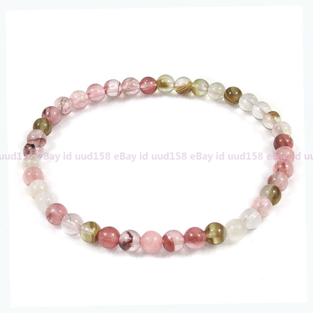 Stretchy 4mm Beads Bracelets Natural Gemstone Crystal Healing Reiki Amulet