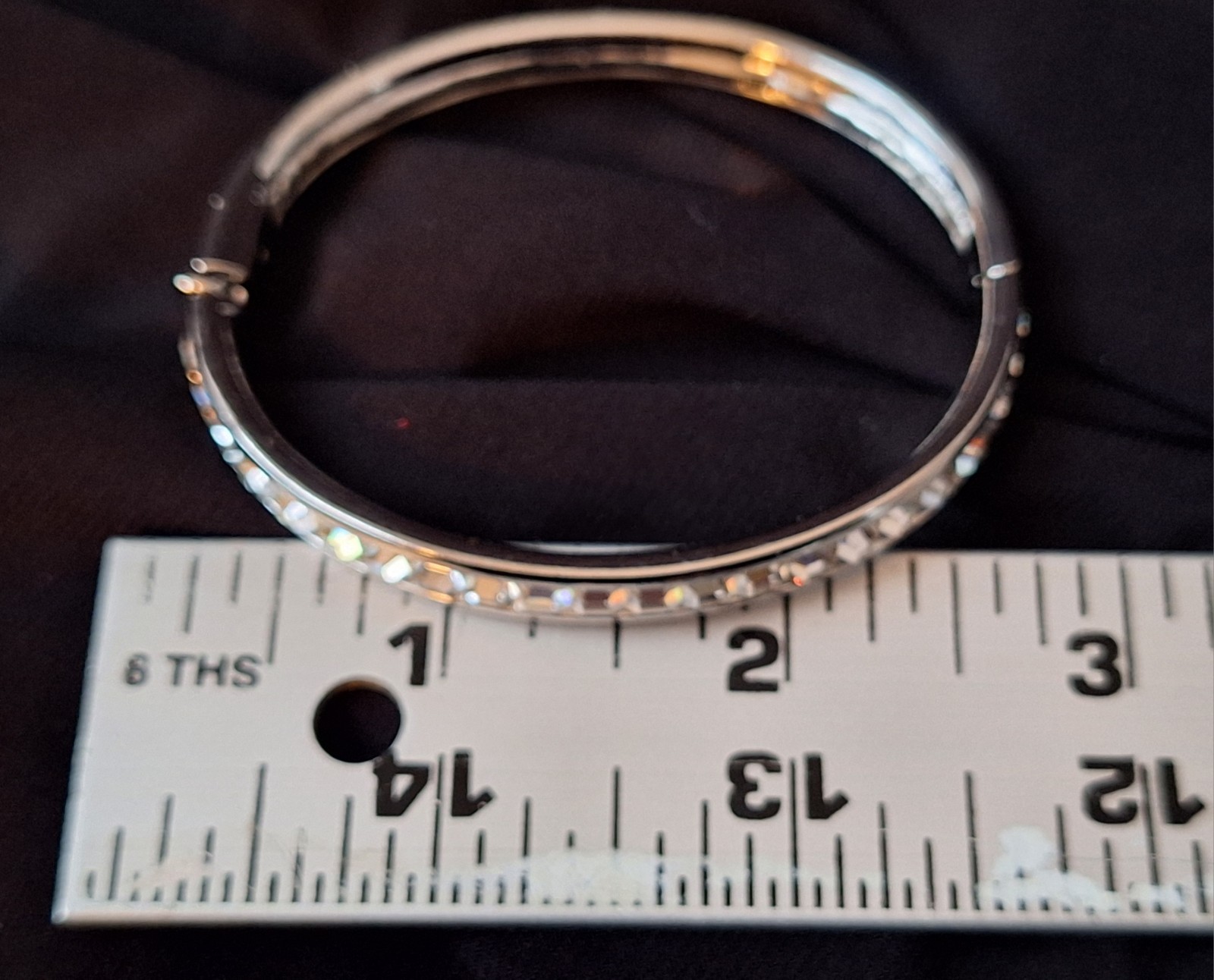 Infinity Silver Sparkling Channel Set Square CZ Hinged Bangle