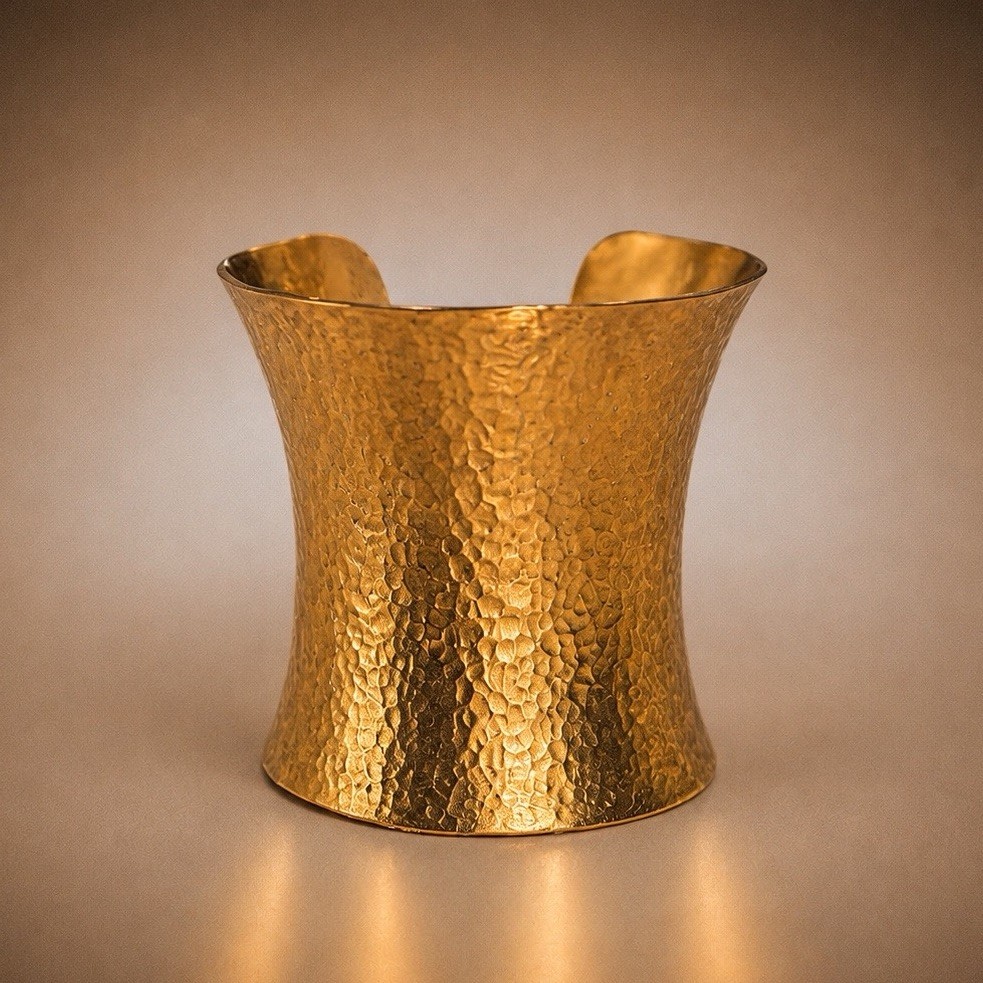 New Stephanie Kantis 24k Gold Plated Hammered Cuff Bracelet $695