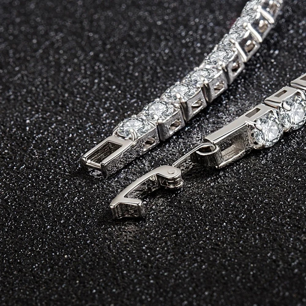 S925 Sterling Silver Bracelet Zirconia Tennis Ball Women