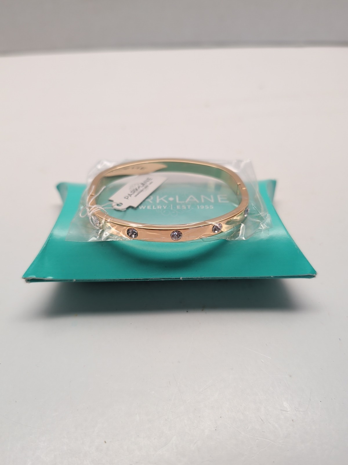 Park Lane “Jewel” Bangle Bracelet W Crystal Accents Gold-Tone Hinged New