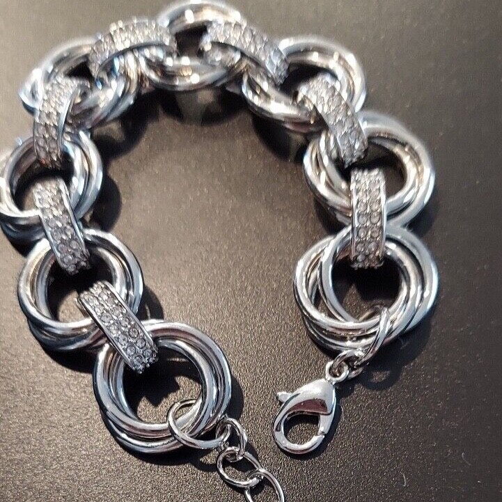 Alfani Bracelet Silver Crystals Classic Dress Up Casual Fashion Jewelry