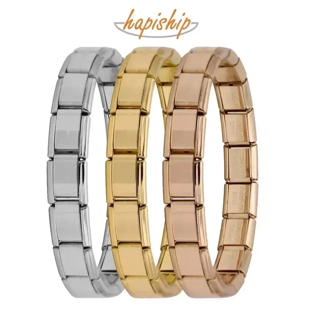 Stainless Steel Elastic Link Bracelet 9mm Classic Fashion Bangle for Women & Men