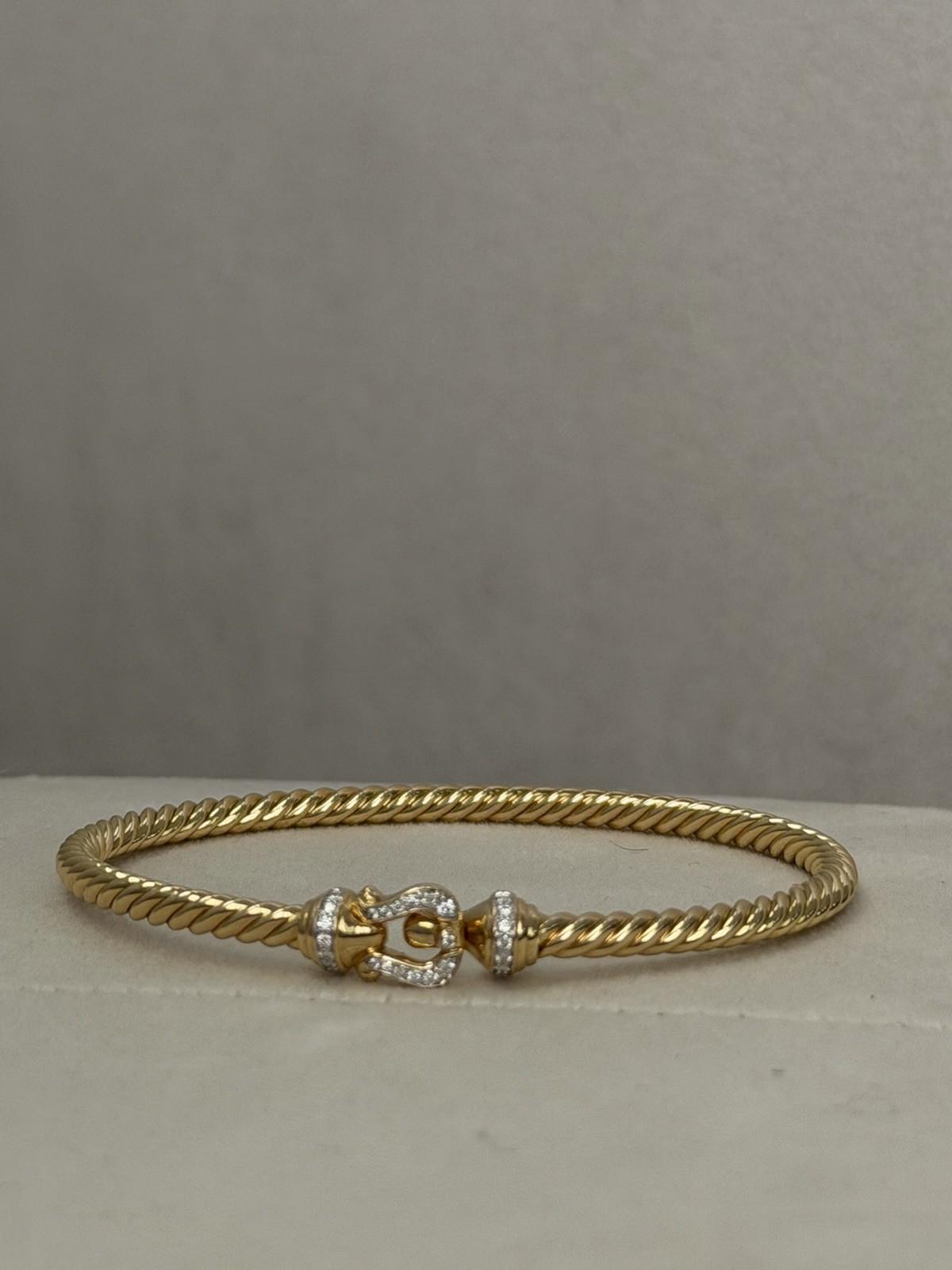 David Yurman Buckle Cablespira 18K Yellow Gold with Pavé Diamonds