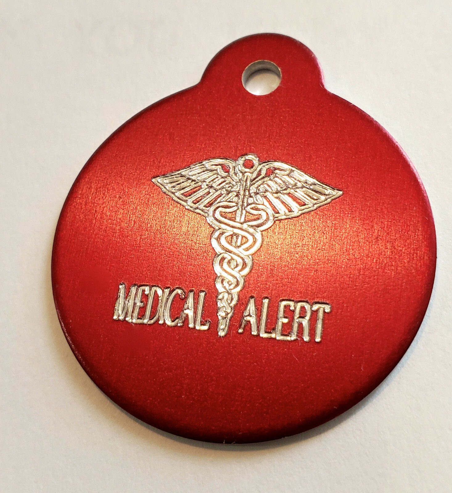 CUSTOM ENGRAVED MEDICAL ALERT ROUND TAG PERSONALIZED NAME TAGS ID CHARM