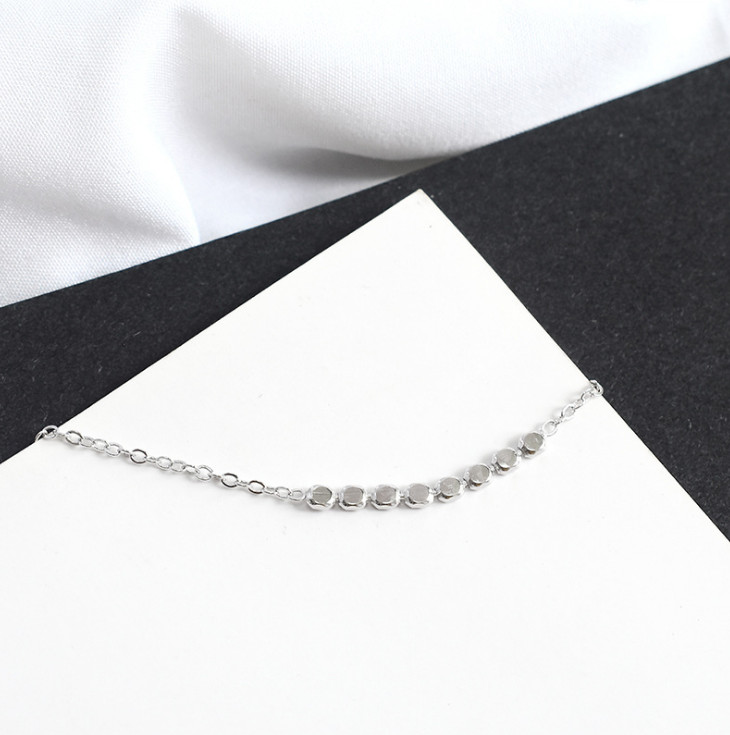 STERLING SILVER 925 BALL BEAD CHAIN BRACELET & LOBSTER CLASP 7.7″ Gift Box PE35