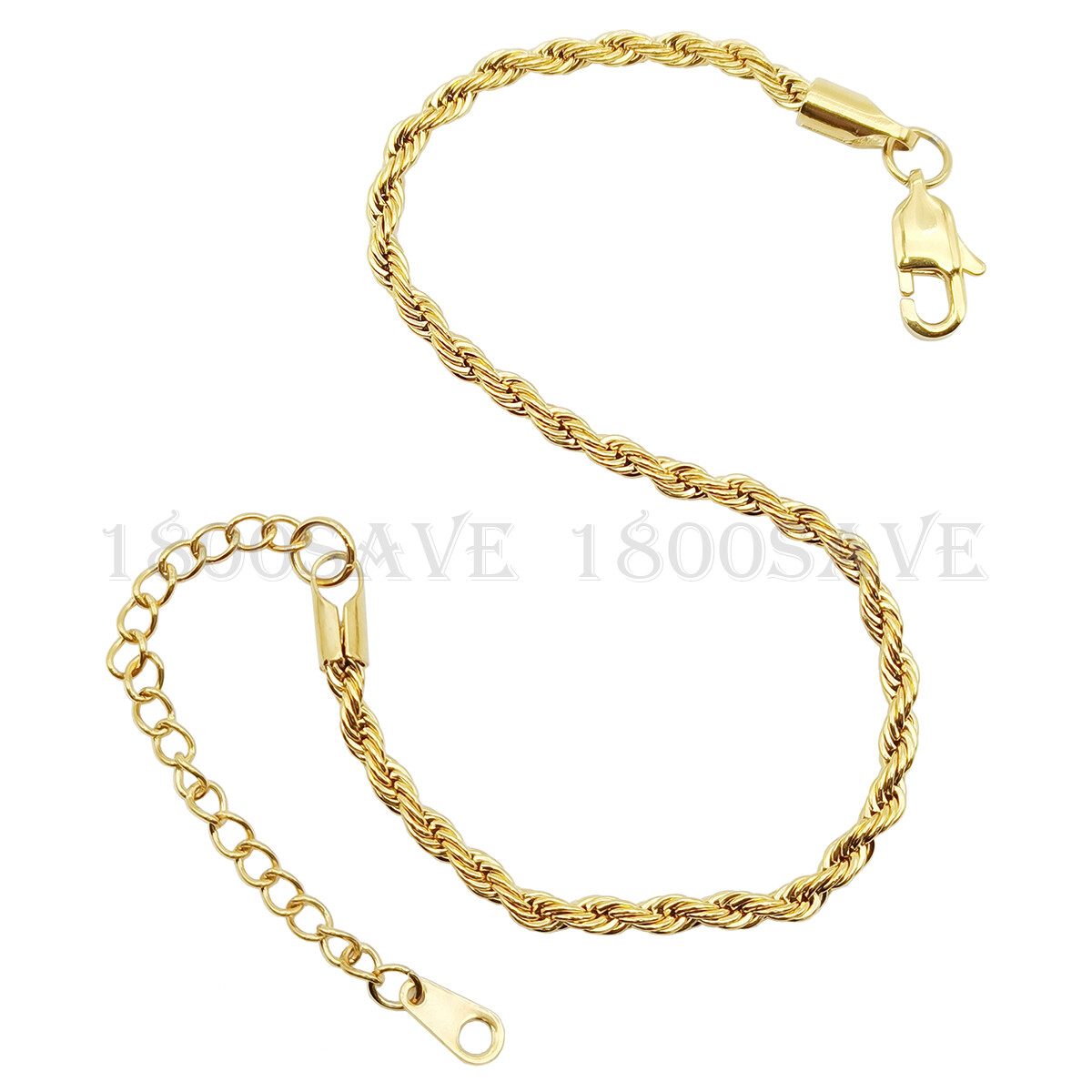 Genuine 18K Yellow Gold Filled Nickel/Lead-Free 7″/9inch 3mm Rope Chain Bracelet