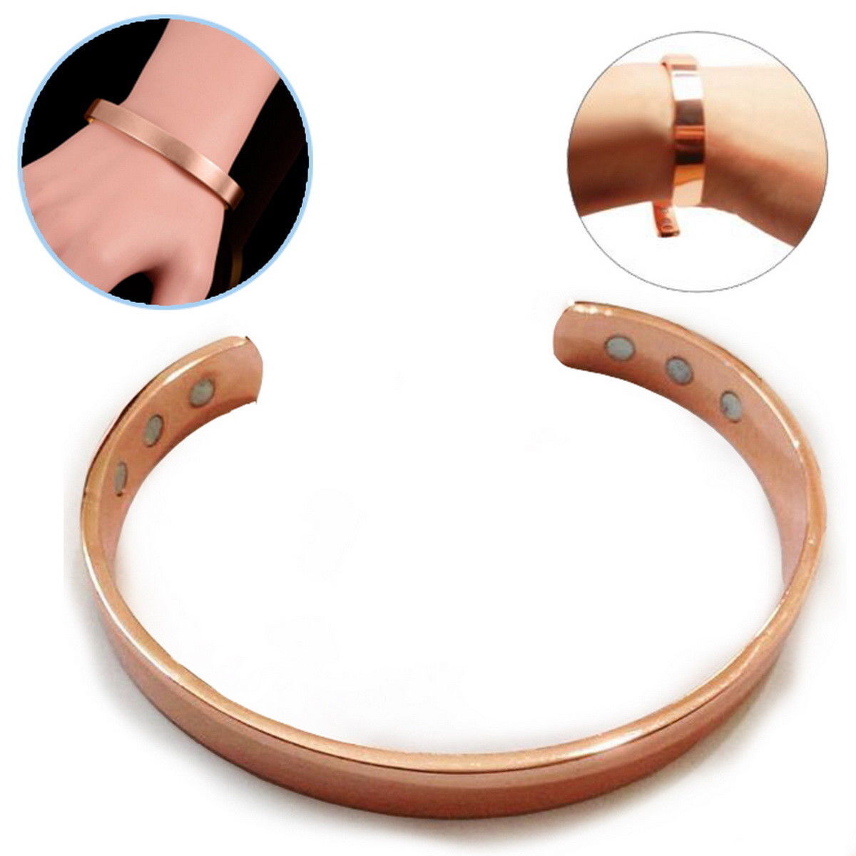 2PCS Copper Magnetic Bracelet for Men and Women Adjustable Bangle Jewelry Gifts