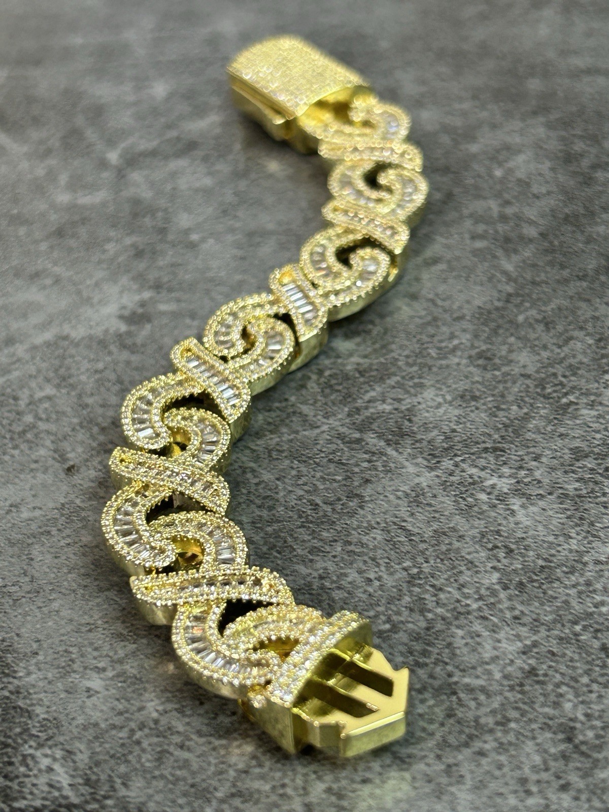 Infinity Cuban Link 7” 14k Gold Plated 16mm Bracelet w/ CZ at 66g