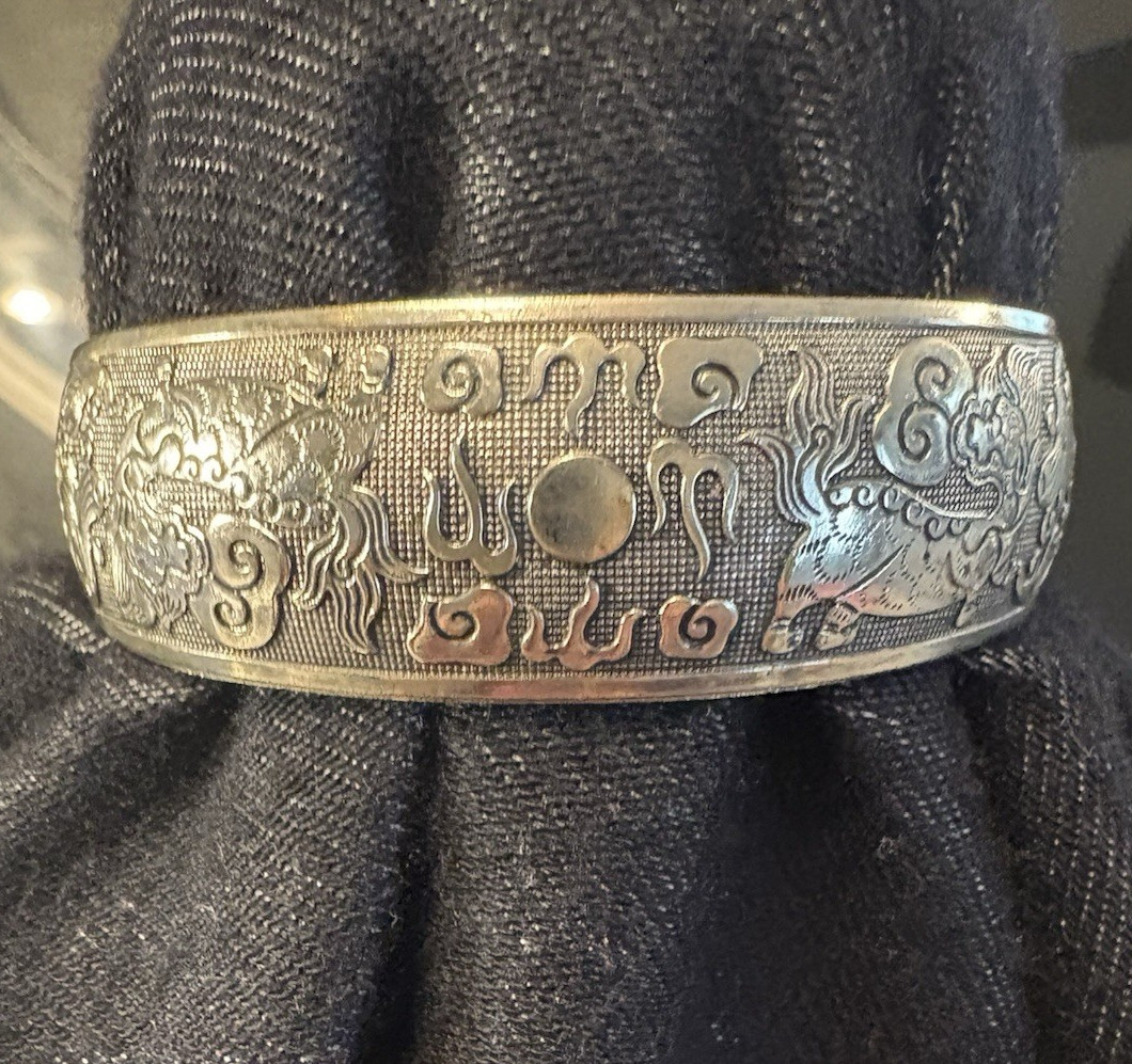 925 Sterling Silver Engraved Scroll Design Cuff Bracelet, Silver, No Stone