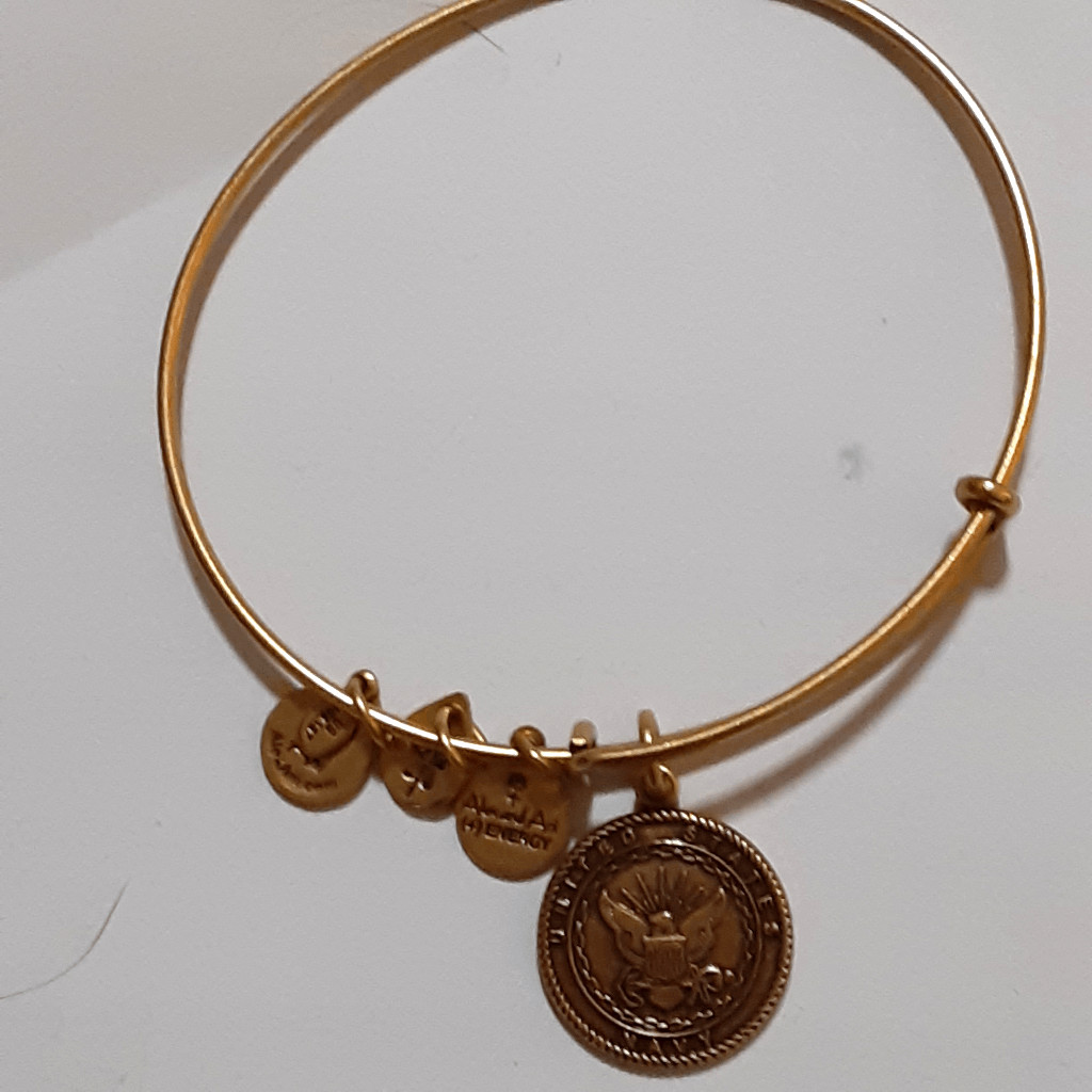 Alex and Ani copper tone charm bracelet United States Navy patriotic