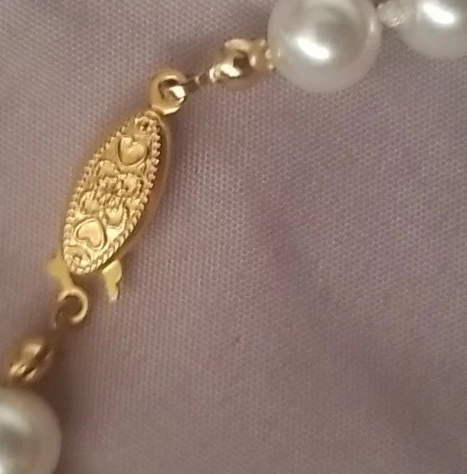 faux pearl bracelet stunning white hand knotted 5 in