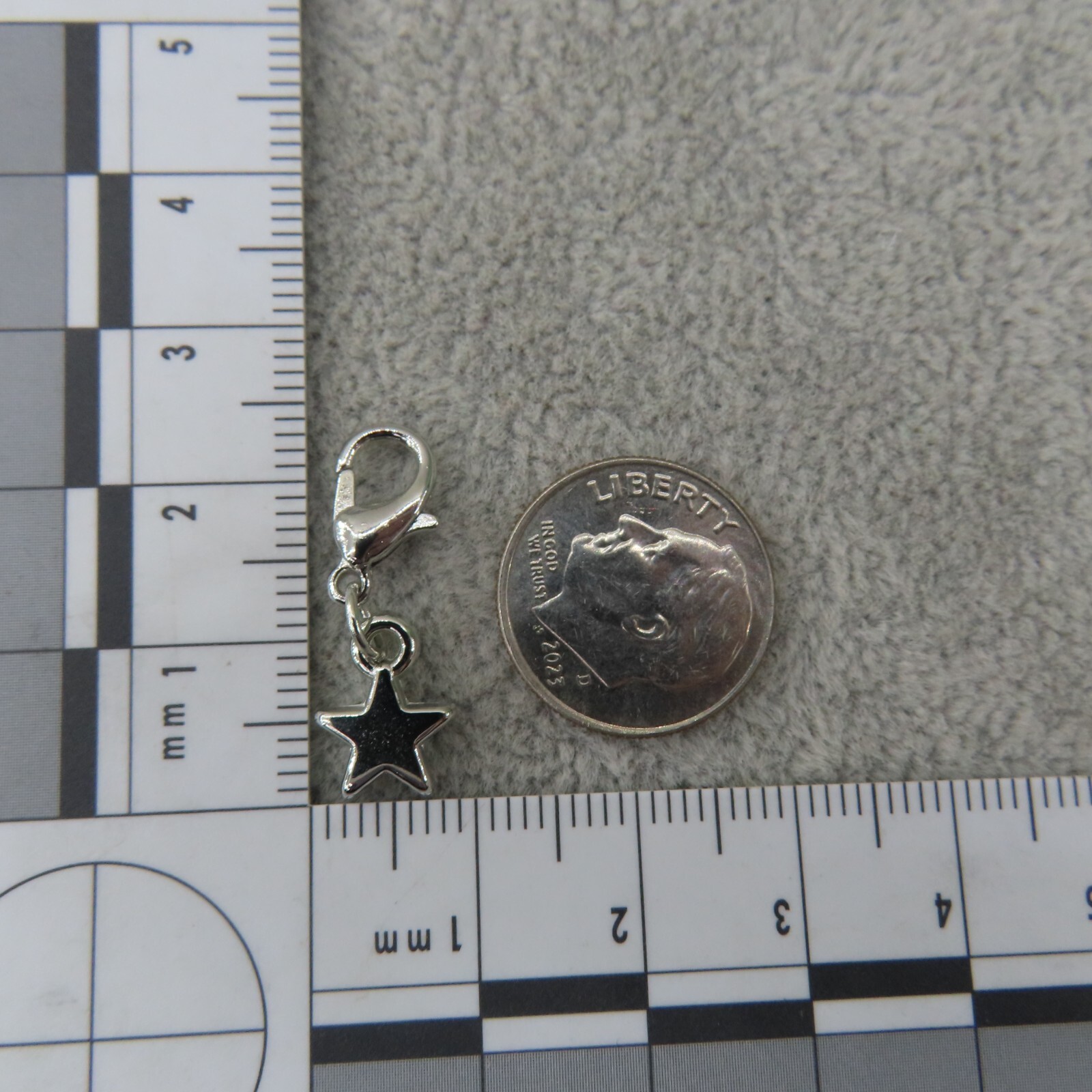 LITTLE STAR Charm Zipper Pull Keyring Add On Clip Dangle Silver Tone Celestial