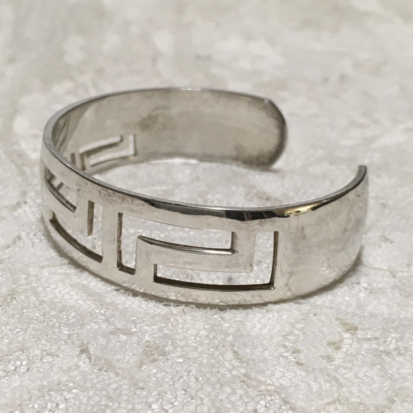 Silver Tone Cuff Bracelet Geometric southwestern style
