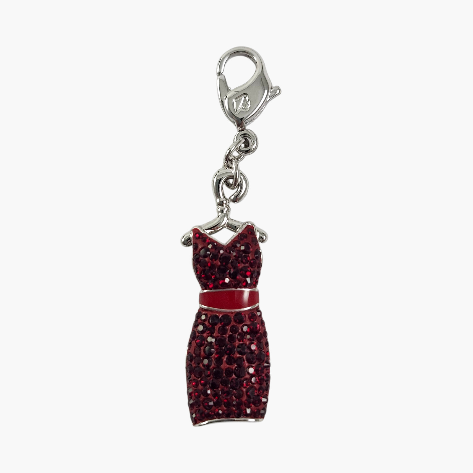 Swarovski Crystal Little Red Dress Rhinestone Silver Tone Charm 1064975 Retired
