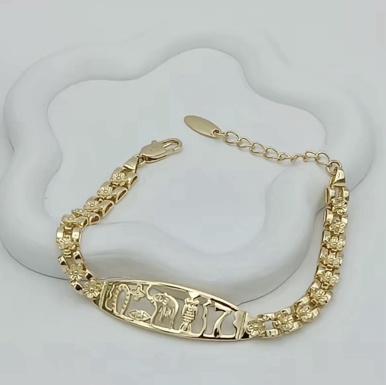 14K Gold Fill 7 Power Bracelet Good Luck Energy Protection Everyday bracelet