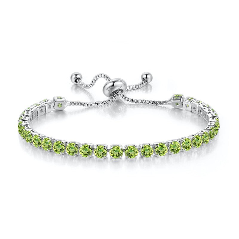 Cubic Zirconia Birthstone Tennis Bracelet in Solid Copper