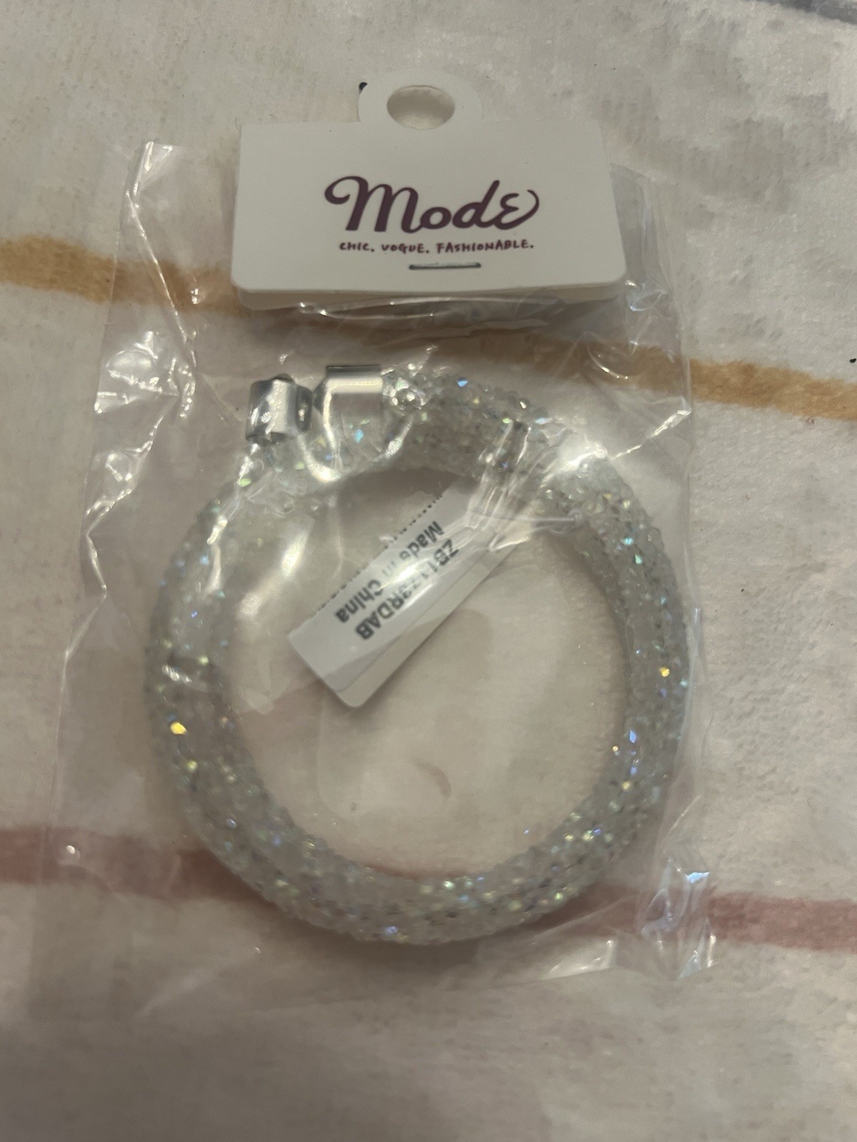 Mod Clear Crystal Bangle Bracelet Round White/Colorless Crystal Magnetic MPN