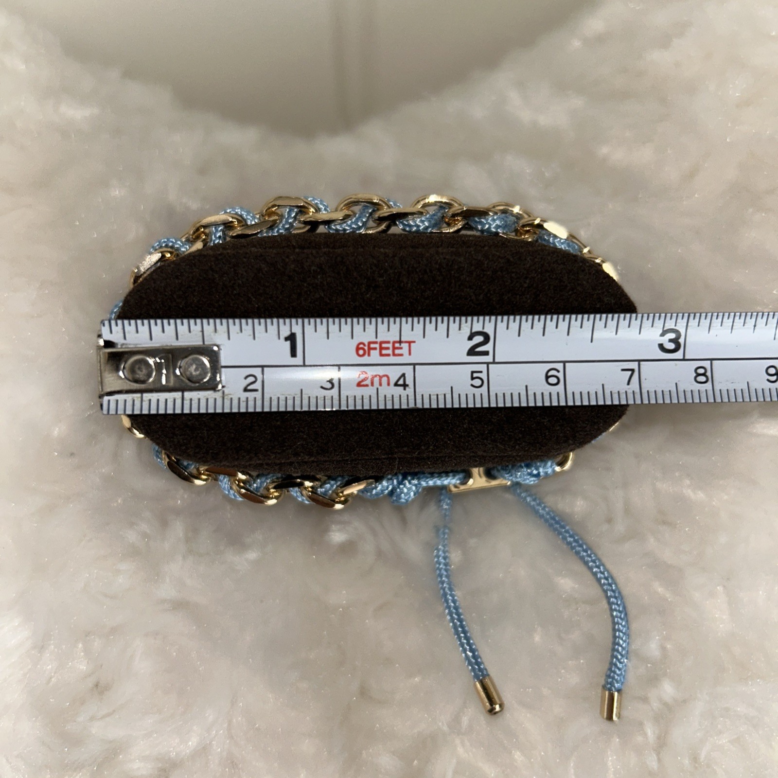 House Of Harlow 1960 Adjustable Sky Blue & Gold Bracelet Lead Safe Nickel Free