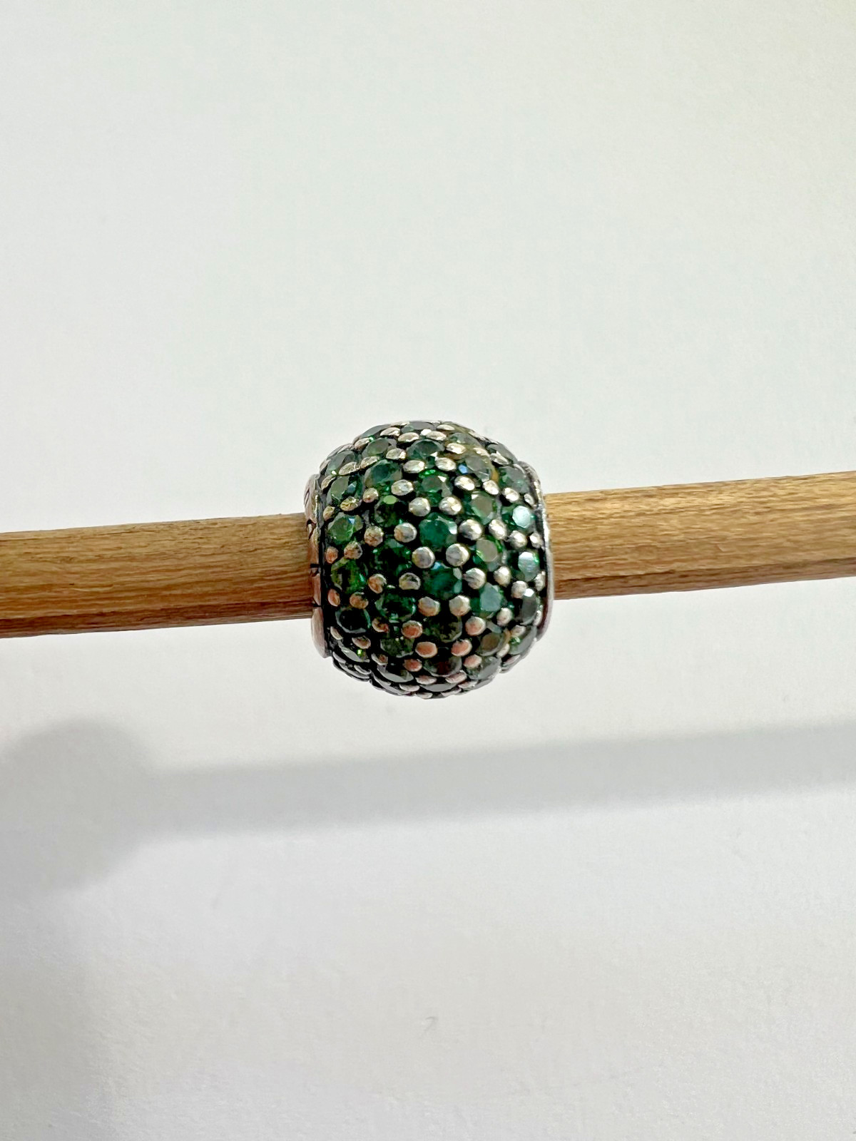 Pandora Pave Lights Charm 791051CZN Retired Sterling Silver Emerald Green CZ ALE
