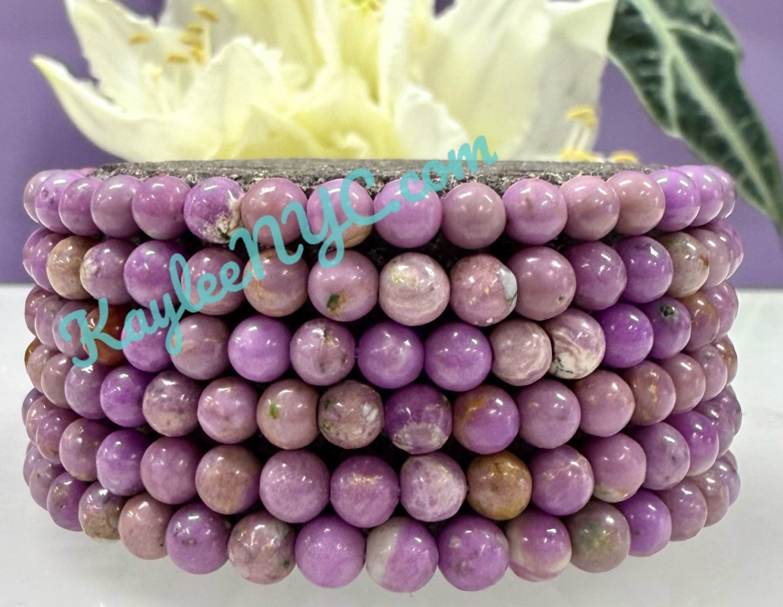 Wholesale Lot 6 Pcs Natural Phosphosiderite 5mm Crystal Stretch Bracelet 7.5”